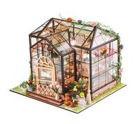 Kit maison miniature - en bois | Kit maison de | Fabrication d'une serre miniature | Ensemble de construction de serre avec meubles et colle à outils pour projets pour adultes, chambre pour