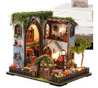 Kit Maison Miniature en Bois Modèle en Bois Fun et Réaliste avec Lumière | Modèle de Pièce Maison à Construire Puzzle pour Chambre, Bureau, Salon, Studio, Bibliothèque, Table