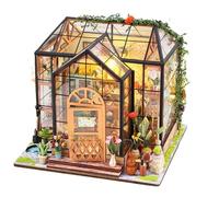 Kit Maison Miniature | Kit de Construction de Maison avec Meubles et Colle à Outil | Modèle en Bois Créatif de Serre Fait à la Main pour Projets d'Adultes | Artisanat de Décoration Intérieure