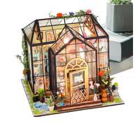 Kit Maison Miniature | Kit de Construction de Serre Miniature 3D | Décoration Craft Adulte pour Bibliothèque Chambre Étagère | Décoration Halloween Noël