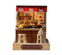 Kit maison miniature, modèles en bois avec couvercle anti-poussière - Kit artisanal pour construire une maison, pour adultes, adolescents, salon, chambre, cuisine, Noël