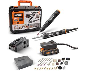 Kit MakerX Outil rotatif + fer à souder 20 V WORX PowerShare WX988-1 batterie de 2 Ah avec indicateur, 1 chargeur