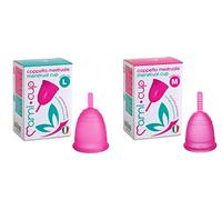 Kit Mamicup® Cuope Menstruelle M+L Rose en Silicone de Qualité Médicale Certifié par la FDA, Meilleure Alternative aux Tampon (Turquoise, L)