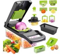 Kit Mandoline Cuisine 16 en 1 Coupe Légumes Multifonctions avec 7 Lames Remplaçables