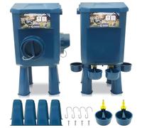 Kit Mangeoire et Abreuvoir Poules 8KG/7L - Anti-Nuisibles Valve Automatique Anti-Cyanobactéries, Ideal Microfermes et Élevages Amateurs, Autonomie Longue Durée, Réduit Rechargement, Matériaux Durables
