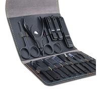 Kit Manucre Pedicure 16Pcs Coupe Ongle Professionnel Coupe Cuticule,Noir