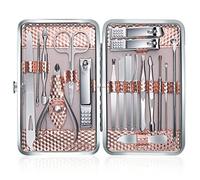 Kit Manucre Pedicure Coupe Ongle Professionnel Coupe Cuticule, Trousse Manucure Femme Hommes Pedicure Set avec Exquis La Boîte by Keiby Citom (Or Rose)
