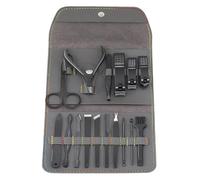 Kit Manucre Pedicure, Set de Manucure, Ensemble de 16 coupe-ongles pliables avec sac, outil de manucure et de beauté(D)