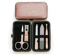 Kit Manucre Pedicure, Set de Manucure, Ensemble de 5 coupe-ongles en acier inoxydable for manucure et beauté(Light red)