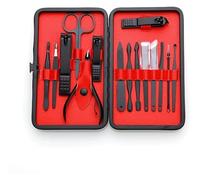 Kit Manucre Pedicure, Set de Manucure, Ensemble de coupe-ongles noir, outil d'amélioration des ongles(E)