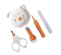 Kit Manucure Bébé 4 Pièces Portable avec Ciseaux, Lime, Pinces | Acier Inoxydable et Plastique, Angle de Coupe Ergonomique, Usage Maison et Voyage, pour Nourrissons