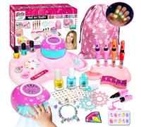 Kit Manucure Enfant, Vernis Ongles Enfant Set, Machine Ongle pour Maquillage, Vernis Enfant à L'eau Fluorescentes, Maquillage Enfant Fille, Cadeau Fille 6 7 8 9 10 11 12 Ans