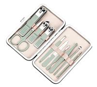 Kit Manucure et Pedicure 10 Pieces Coupe Ongle Professionnel Set Manucure Complet en Acier Inoxydable Kit Ongle Portable pour Soin des Mains et Pieds Coupe Ongles Maison Voyage Vert Matcha