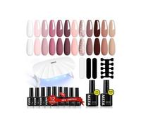 Kit Manucure Hybride Mefa Avec Lampe Uv 6 W Usb, 12 Vernis Gel 7 Ml Base Top Coat, Buffer Et 2 Limes, Séparation Doigts, 30¿90 S Multicolore