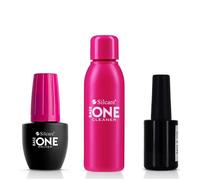 Kit manucure - NO NAME - Cleaner+Primer+Twin Coat Top/Base 2 en1 - Pour vernis semi-permanent - Rose