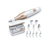 Beurer MP 64 Ponceuse pour ongles, kit de soin des ongles électrique avec batterie, 10 accessoires pour le soin des ongles pour de belles mains et de beaux pieds, avec éclairage LED