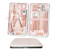 Kit Manucure Pedicure portable, 23pcs Ensemble de Coupe-Ongles Professionnel, Coupe-Cuticule en Acier Inoxydable avec boîte