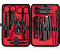Kit Manucure Professionnel,23 Pcs Trousse Manucure,Kit Coupe Ongle Et Coupe Cuticule Ongle Acier Inoxydable Avec Boîte D'emballage En Cuirconvient Aux Femmes Et Aux Hommes Pour Les Soins De Pédicure