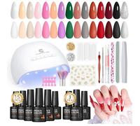 Kit manucure semi-permanent - ZUUKO - Lampe UV - 15 couleurs - 8ml par flacon - Base et top coat - Top coat mat