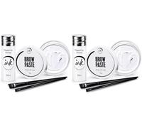 Kit Mapping Sourcils: Pâte Blanche 15g, Fil 30m, 2 Pinceaux (Lot de 2)