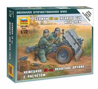 Kit Maquette Avec Figurations Canon d’Infanterie Allemand 75 mm 1:72 ZVEZDA