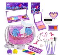 Kit Maquillage Princesse | Interactif Lavable - Set de Maquillage avec Rouge à Lèvres et Fard à Paupières - Pour Fille et Petite-Fille de 3 à 12 Ans pour Anniversaire, Noël et Nouvel An