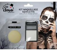 Kit maquillage - PTIT CLOWN - re23160 - Squelette/Zombie - Palette 3 couleurs - Crayon noir 1 6g