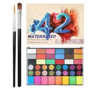 Kit Maquillage Visage - 42 Couleurs Palette Maquillage Visage Activable à L'eau, Professionnel pour Halloween Noël Spectacles Événements Scolaires Anniversaires Festivals