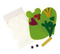 Kit - Marionnette en feutrine - Roi grenouille - 4 pièces Vert