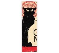Kit Marque-page Point de Croix DMC Le Chat Noir (Steinlen)(...) - Noir