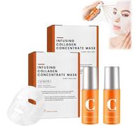 Kit masque au collagène soluble, masque anti-âge au collagène, peau revitalisée, absorption en 1 seconde, anti-âge, lisse les ridules