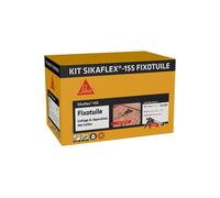 SIKA - Mastic-colle souple - Kit Sikaflex-155 Fixotuile Purform terre cuite - Réparation et collage de tuiles - 24 poches de 400 ml + un pistolet