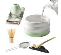 Kit Matcha - Ensemble Outils Matcha Fouet et Bol,Kit d'Outils de 7 Pièces avec Cuillère, Tamis et Support de Cuillère pour Thé, Lait, Cérémonie Petit-Déjeuner à la Maison