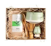 Mary Rose Coffret Thé Matcha 100g - avec Bol Matchawan en Céramique, Support Kusenaoshi, Fouet Chasen Traditionnel, Cuillère et Pelle Chashaku - Set pour Cuisine