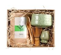 Kit matcha Mary Rose: bol céramique, fouet bambou, cuillère et support