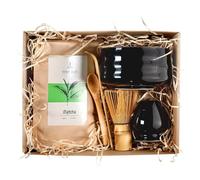 Kit matcha Mary Rose: bol céramique, fouet bambou, cuillère et support | Coffret à matcha complet avec accessoires en bambou et thé vert culinaire