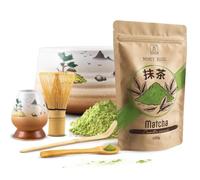 Mary Rose Matcha Set avec Accessoires | Mary Rose Matcha Thé Vert 100g | Matchawan | Kusenaoshi | Bambou Accessoires Chasen Chashaku