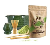 Kit Matcha Mary Rose: Thé Vert 100g avec fouet en bambou et accessoires | Découvrez le rituel traditionnel du thé vert avec le coffret matcha complet Mary Rose idéal pour débutants et passionnés