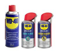 Kit mécanique auto WD-40 Produit Multifonction Spray Double Position + Graisse blanche + Lubrifiant au silicone