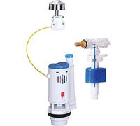 Rousseau Kit de Chasse d`eau avec mécanisme à bouton poussoir/robinet flotteur 3/6 L Blanc - 4210977
