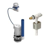 Kit mécanismeet robinet flotteur pour réservoir WC - ROUSSEAU - Embout laiton - Hauteur réglable de 190 à 490 mm