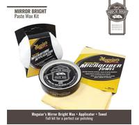 Kit Meguiar's Mirror Bright Paste Wax Avec Applicateurs Et Chiffon En Microfibre