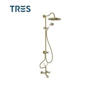 Kit mélangeur bain-douche Laiton vieilli Mat TRES-CLASIC - TRES 24217602LM