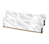 Kit mémoire gamer - CRUCIAL Pro OC - CP2K16G64C32U5W - 32 Go (2x 16 Go) DDR5-6400 UDIMM - CL32 avec dissipateur thermique - Blanc