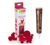 Kit mes Biscuits de Noël + 1 Stylo chocolat - ScrapCooking Multicolore