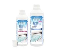 Kit Metacril Idronet 500ml + Idronet Shock 1Lt + doseur gradué, pour Le Nettoyage des systèmes de baignoires balnéo