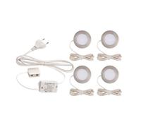 Kit meubled - encastrés ronds, fixes, alu, led intég. 4x1,7w 4000k 300lm