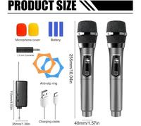 Kit microphone sans fil - Système dynamique professionnel - Portée de 60 mètres - Rechargeable par USB-C - Idéal pour le mununo