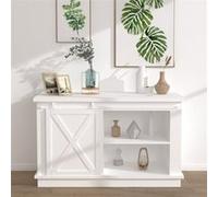 vidaXL Mini kit porte coulissante grange Acier au carbone Blanc 122 cm