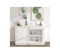 Kit Mini de Porte d'Armoire Coulissante Quincaillerie de Porte Coulissante Système Cuisine Bureau Intérieur Acier au Carbone Blanc 122 cm 151693